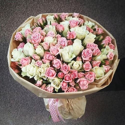 Букет живых цветов PION KLD Сливочный зефир